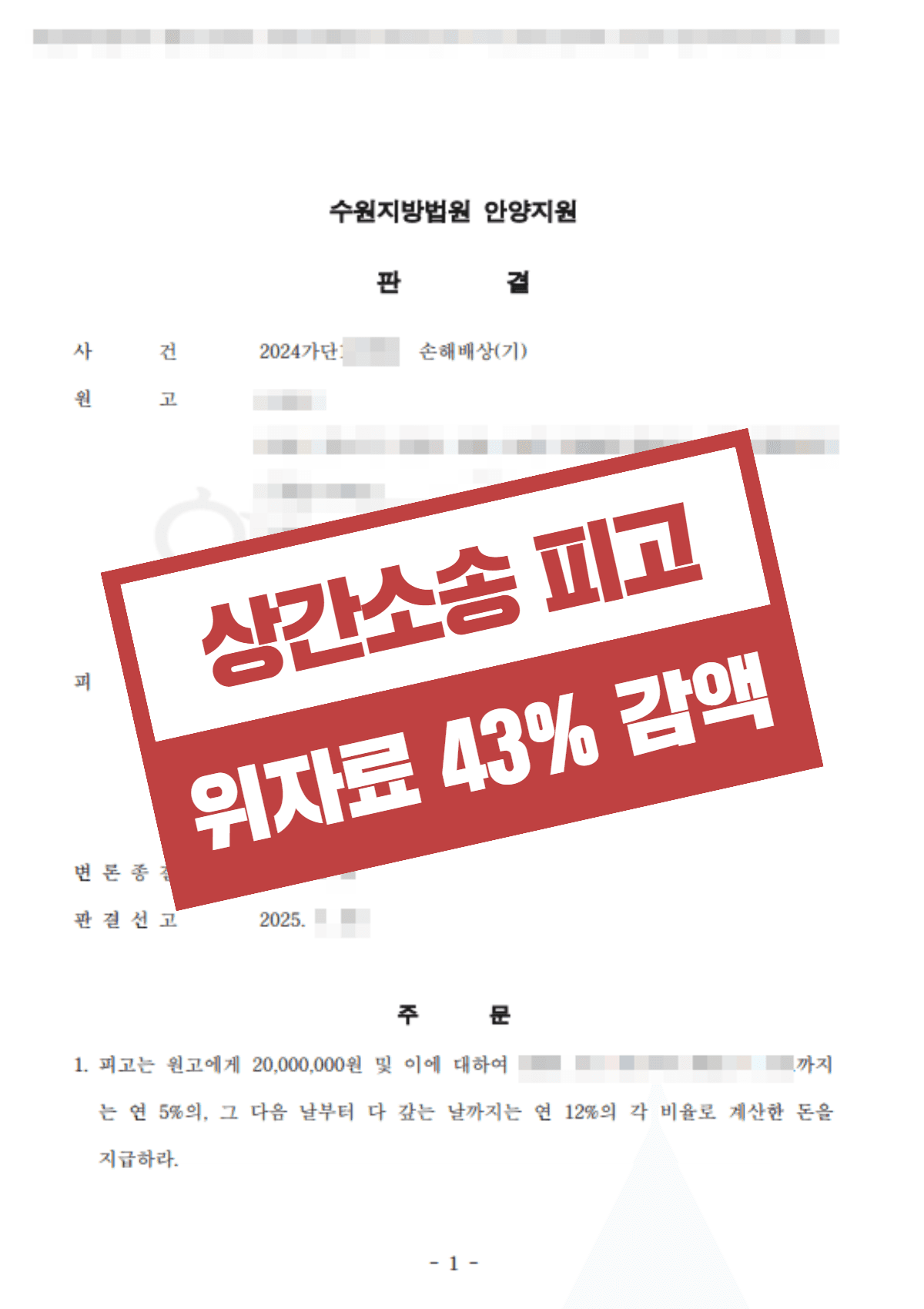 '별거 중이라 이혼이나 다름없다'는 거짓말에 속은 상간소송 피고, 위자료 43% 감액 방어