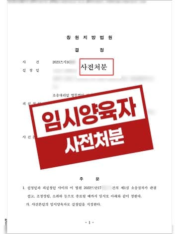 임시양육자 사전처분 결정